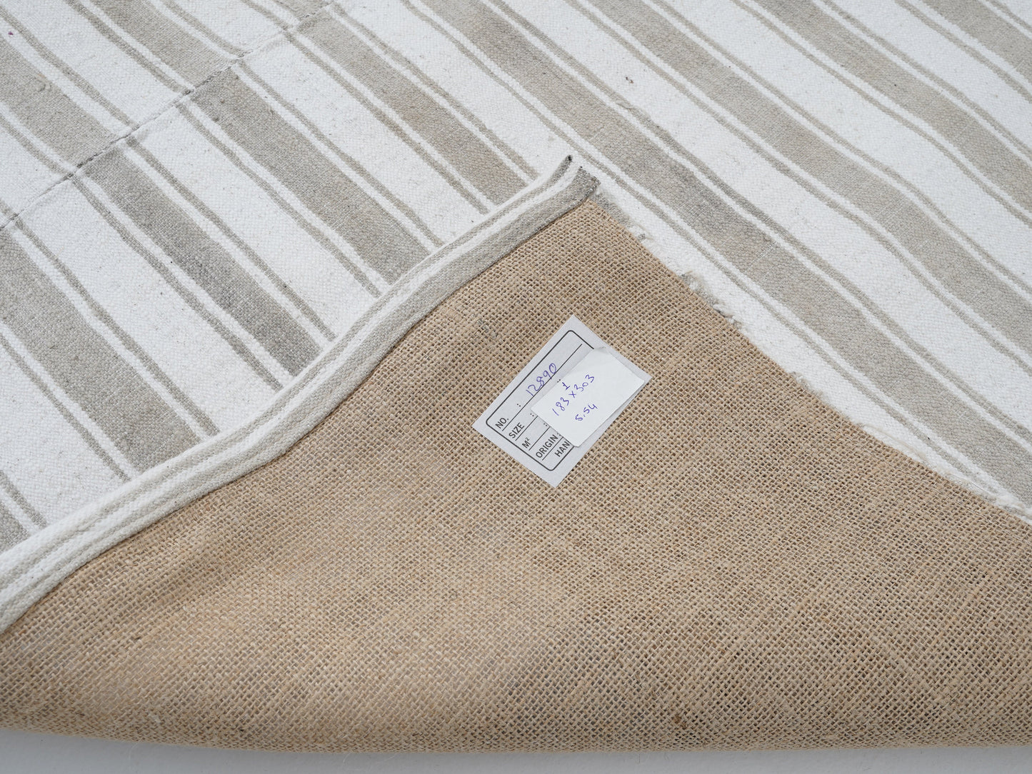 Turkish Striped Kilim Rug, Handmade Flat Weave Kilim Rug, Area Unique Kilim Rug, Neutral Rug, Bedroom Rug, White Rug, Kilim Rug 6x10, 12890