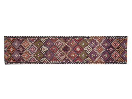 Oushak Handmade Runner Rug, Turkish Runner, Vintage Antique Runner Rug, Kilim Runner Rug, Rug Runner, Hallway Runner, Runner Rug 3x14, 11355