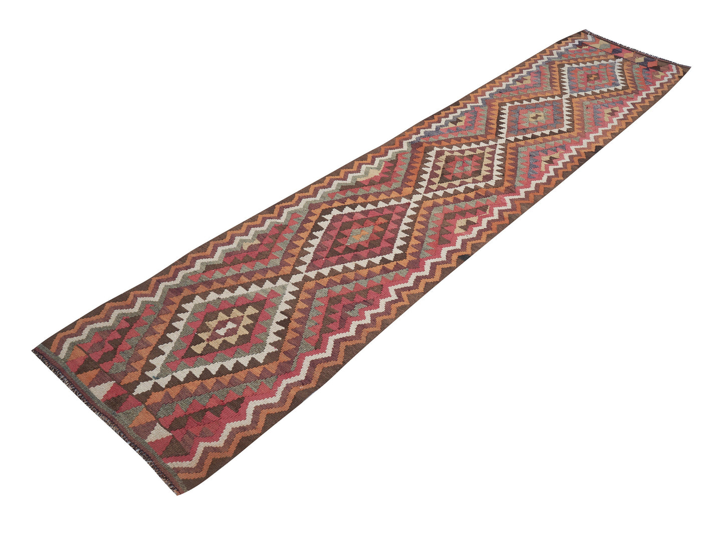 Vintage Handmade Runner Rug, Oushak Antique Runner Rug, Turkish Eclectic Runner Rug, Anatolia Rug, Bohemian Rug, Runner Rug 3x12, 11392