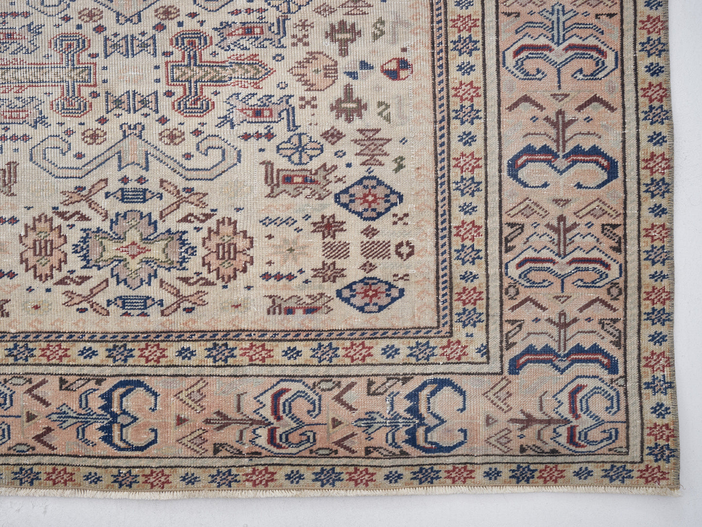 Vintage Handmade Rug, Turkish Oushak Rug, Neutral Area Rug, Carpet Rug, Bedroom Rug, Primitive Rug, Anatolia Faded Rug, Rug 6x9, 10599