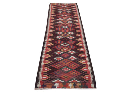 Turkish Handmade Runner Rug, Vintage Oushak Runner Rug, Kitchen Runner, Kilim Runner Rug, Anatolia Rug, Rug Runner 3x11, Bohemian Rug, 11307