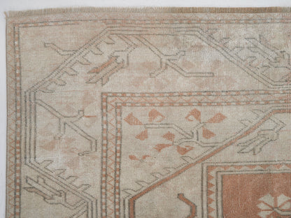 Vintage Handmade Rug, Turkish Oushak Rug, Neutral Area Rug, Office Rug, Bohemian Rug, Anatolia Eclectic Rug, Carpet Rug, Rug 5x7, 12534