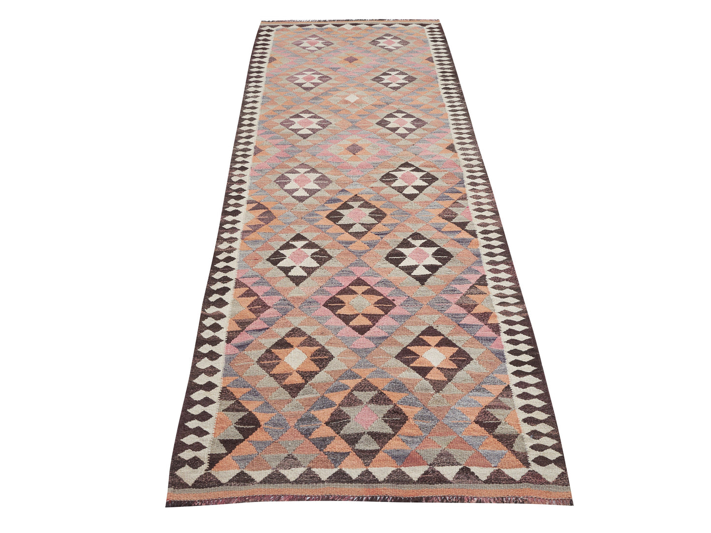 Kilim Runner Rug, Hallway Runner, Turkish Handmade Runner Rug, Vintage Oushak Runner Rug, Anatolia Rug, Rug Runner, Runner Rug 3x10, 11319