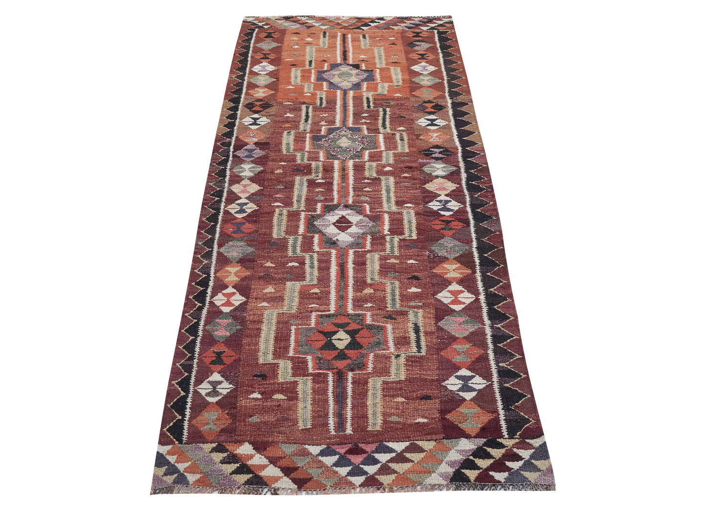 Handmade Antique Runner Rug, Vintage Oushak Runner Rug, Turkish Eclectic Runner Rug, Bohemian Rug, Kilim Runner Rug, Rug Runner 3x10, 11321