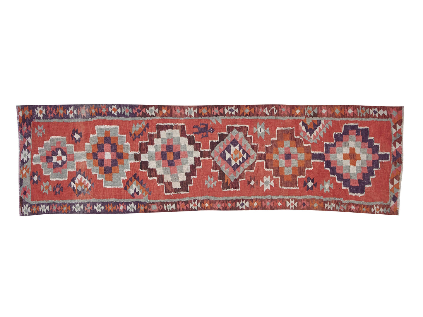 Rug Runner 3x10, Vintage Ouashak Runner Rug, Turkish Kilim Runner Rug, Hallway Runner, Anatolia Rug, Handmade Eclectic Runner Rug, 11305