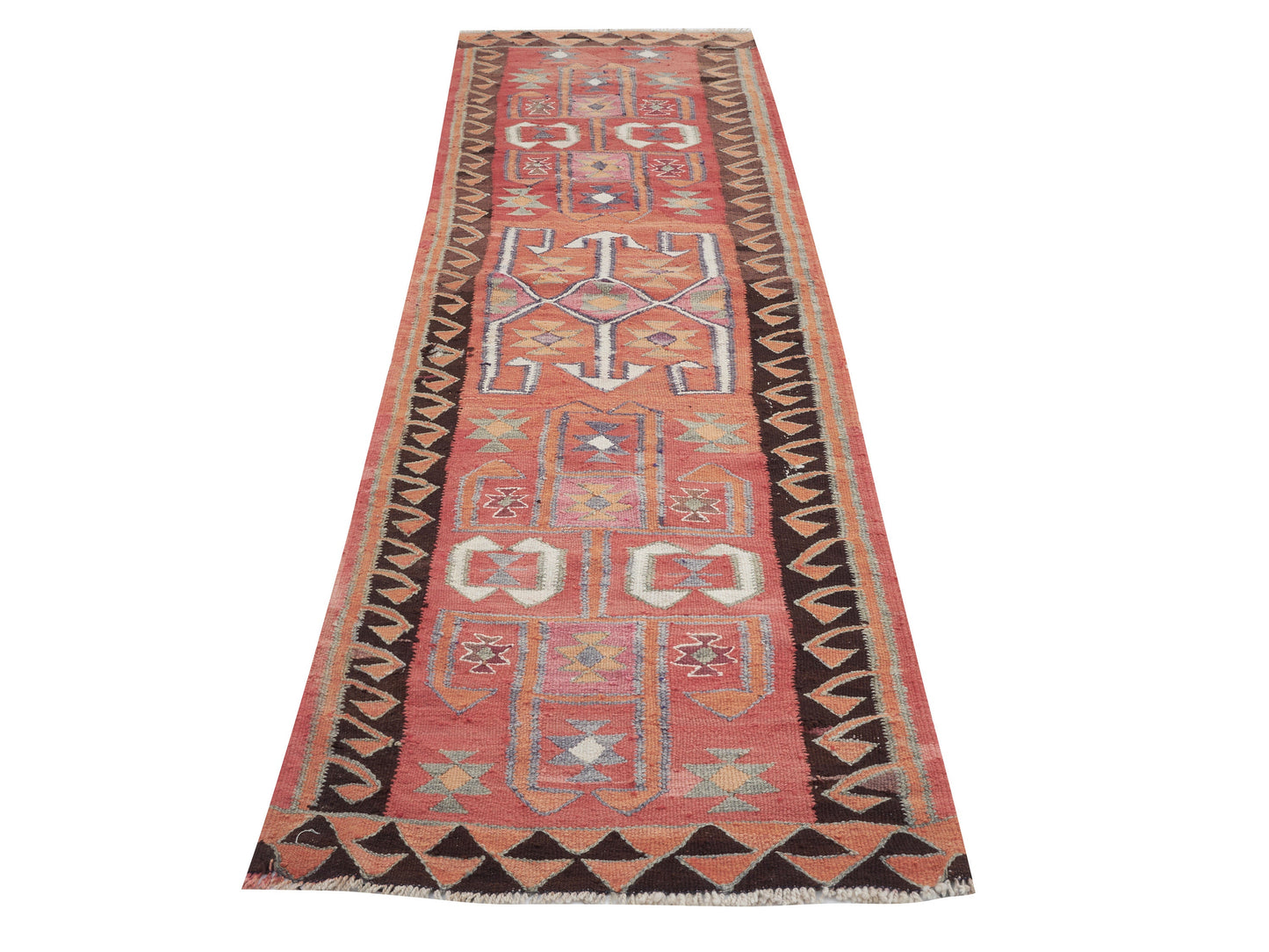 Kilim Runner Rug, Rug Runner 3x11, Turkish Handmade Runner Rug, Oushak Antique Runner Rug, Vintage Kilim Runner Rug, Hallway Runner, 11304