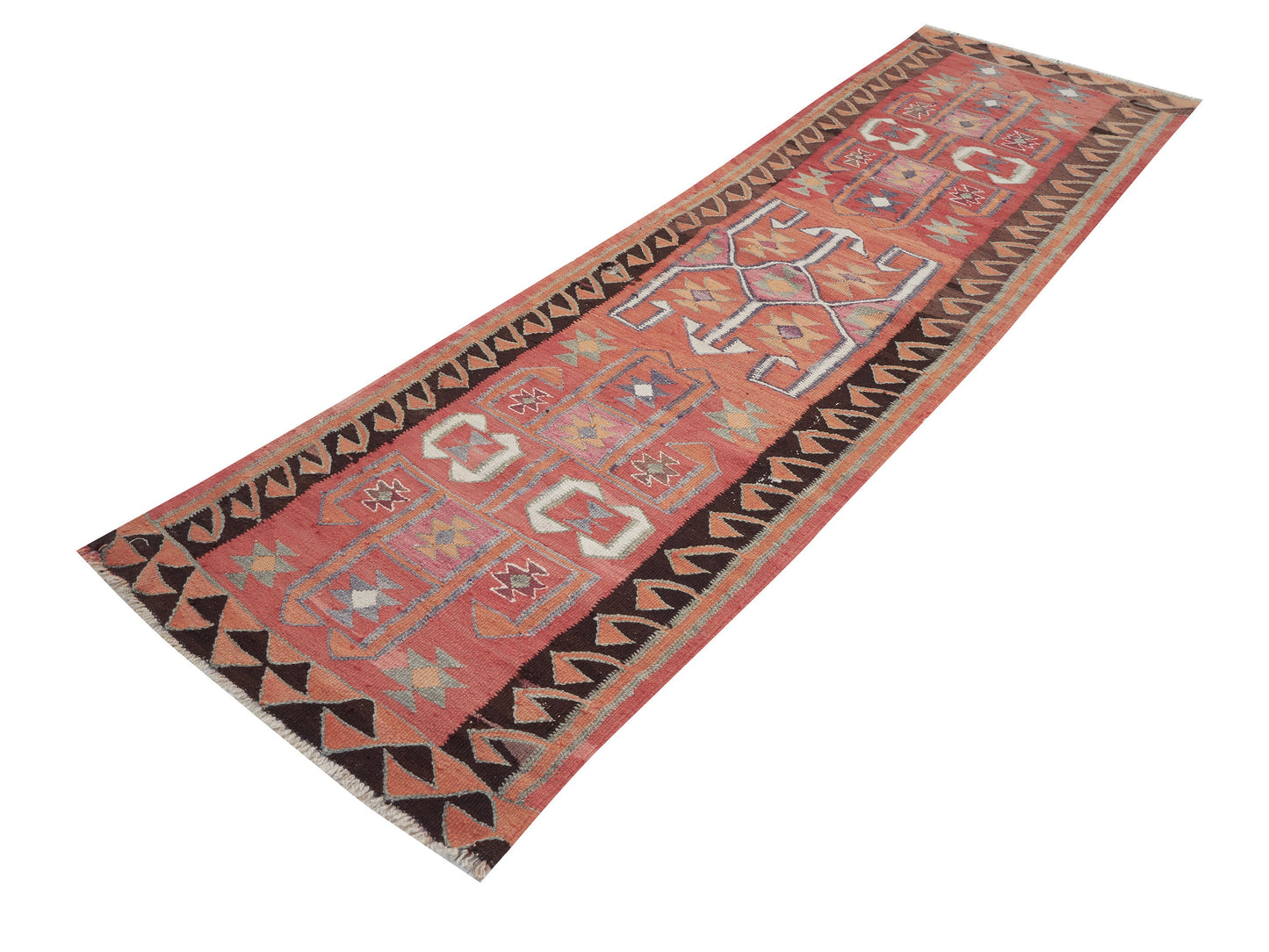 Kilim Runner Rug, Rug Runner 3x11, Turkish Handmade Runner Rug, Oushak Antique Runner Rug, Vintage Kilim Runner Rug, Hallway Runner, 11304