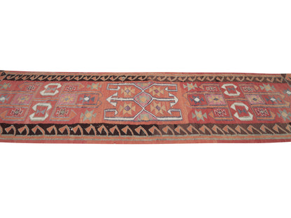 Kilim Runner Rug, Rug Runner 3x11, Turkish Handmade Runner Rug, Oushak Antique Runner Rug, Vintage Kilim Runner Rug, Hallway Runner, 11304