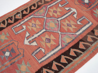 Kilim Runner Rug, Rug Runner 3x11, Turkish Handmade Runner Rug, Oushak Antique Runner Rug, Vintage Kilim Runner Rug, Hallway Runner, 11304