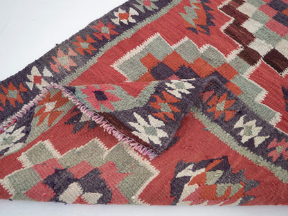 Rug Runner 3x10, Vintage Ouashak Runner Rug, Turkish Kilim Runner Rug, Hallway Runner, Anatolia Rug, Handmade Eclectic Runner Rug, 11305