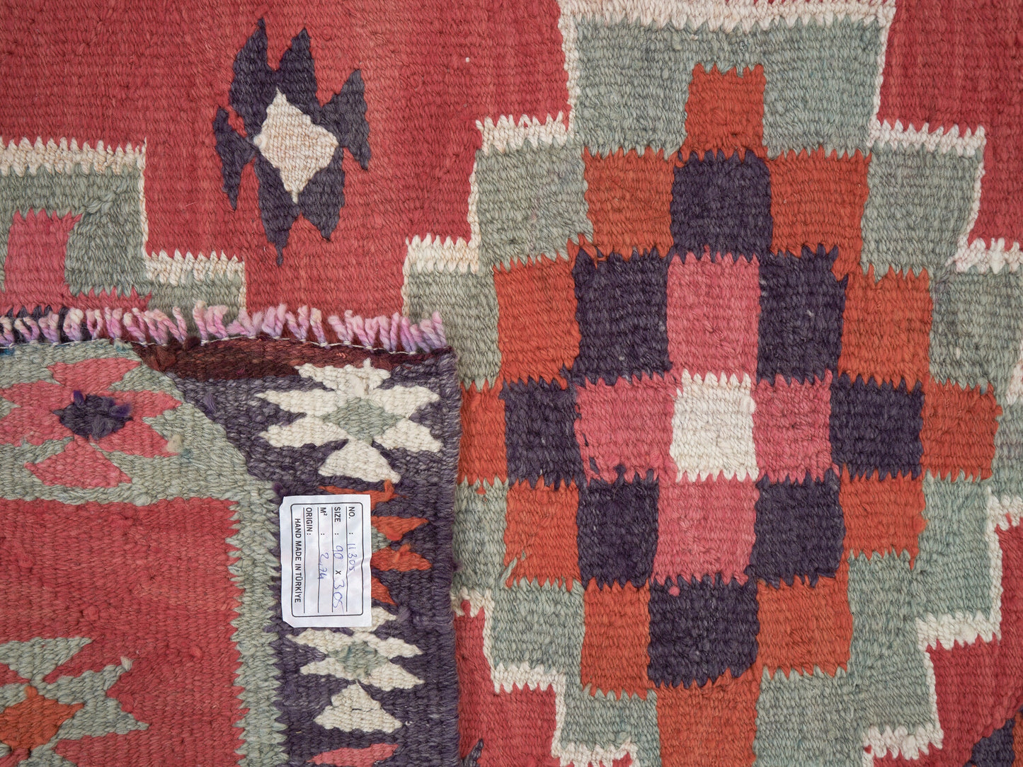 Rug Runner 3x10, Vintage Ouashak Runner Rug, Turkish Kilim Runner Rug, Hallway Runner, Anatolia Rug, Handmade Eclectic Runner Rug, 11305
