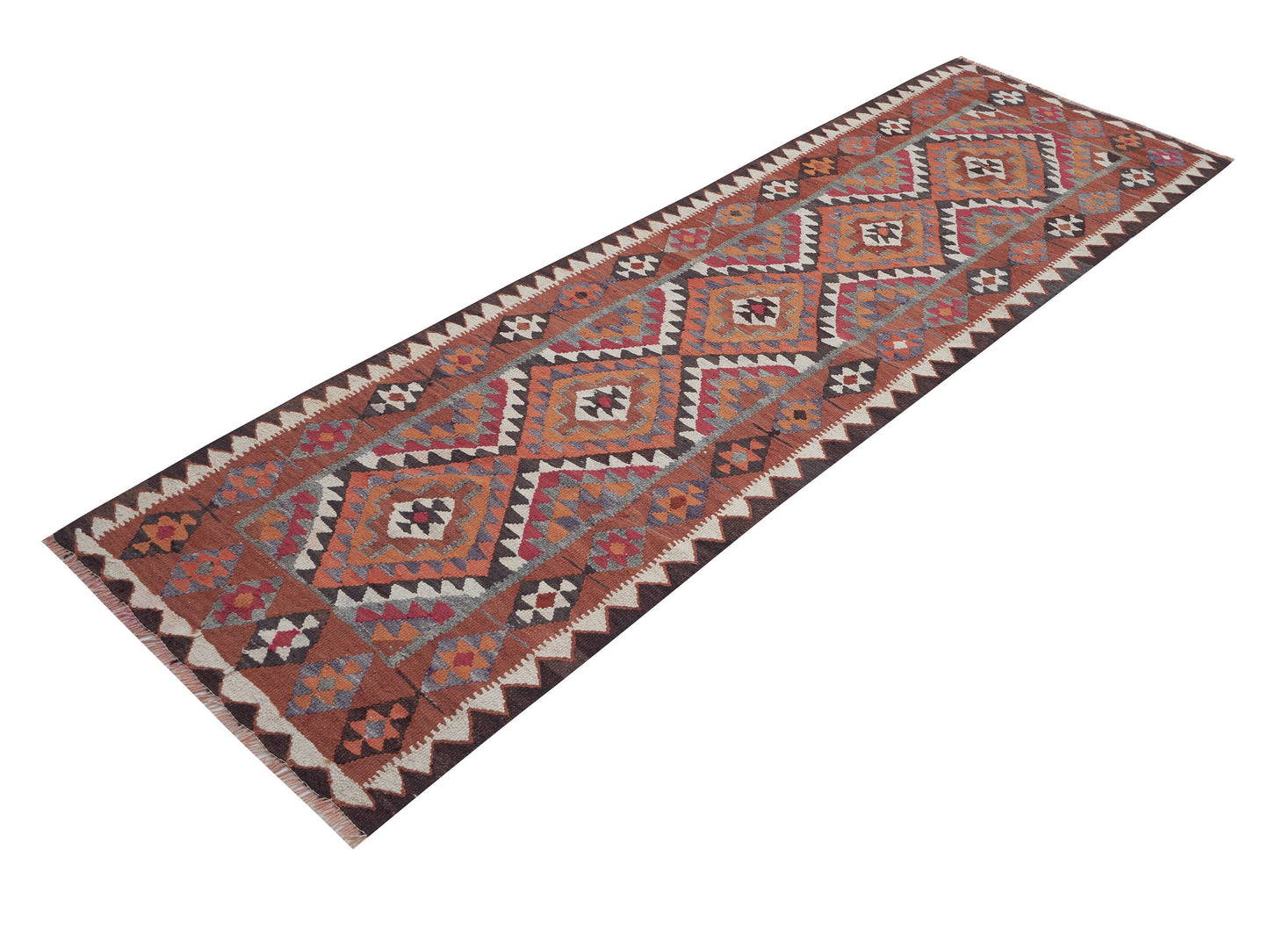 Turkish Handmade Runner Rug, Vintage Antique Runner Rug, Oushak Eclectic Runner Rug, Kilim Runner Rug, Anatolia Rug, Rug Runner 3x9, 11108