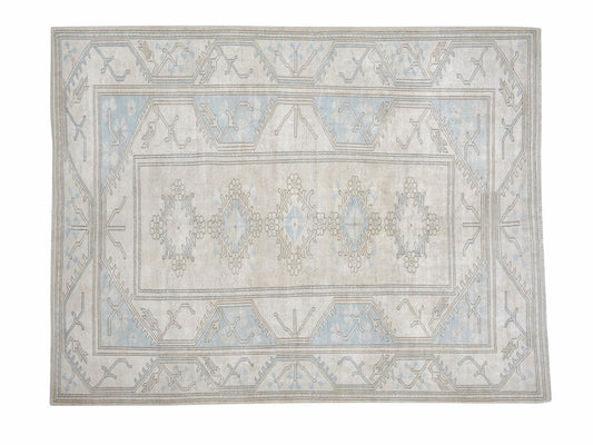 Turkish Vintage Rug, Handmade Area Rug, Oushak Unique Rug, Bedroom Rug, Neutral Muted Rug, Contemporary Decor,Vintage Carpet, Rug 7x9, 12525