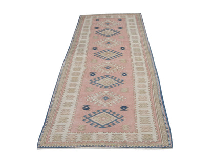 Turkish Handmade Runner Rug, Vintage Eclectic Runner Rug, Anatolia Rug, Oushak Runner, Hallway Runner, Rug Runner, Runner Rug 3x8, 12428