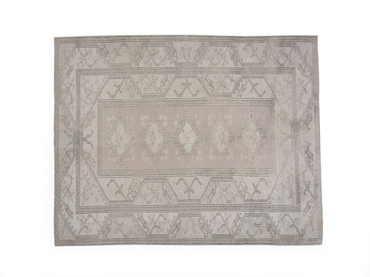 Oushak Area Rug, Turkish Vintage Antique Rug, Handmade Faded Rug, Beige Rug, Turkey Rug, Scandinavian Rug, Vintage Carpet, Rug 6x7, 12437