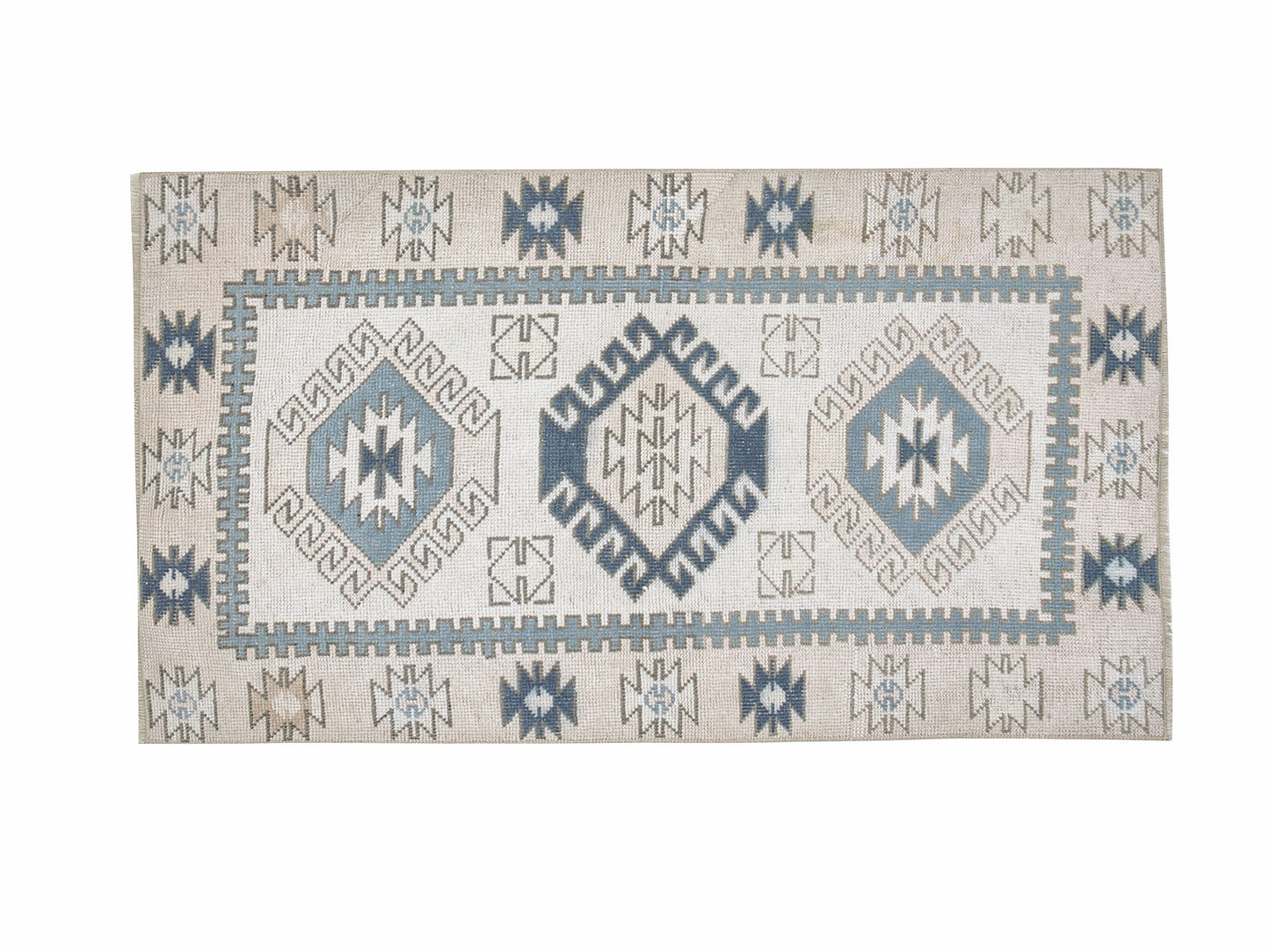 Turkish Vintage Rug, Handmade Area Rug, Oushak Rug 3x4, Neutral Muted Rug, Living Room Rug, Vintage Carpet, Carpet Rug, Turkey Rug, 12289