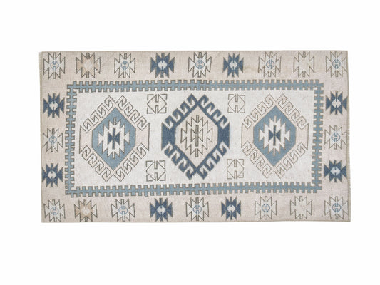 Turkish Vintage Rug, Handmade Area Rug, Oushak Rug 3x4, Neutral Muted Rug, Living Room Rug, Vintage Carpet, Carpet Rug, Turkey Rug, 12289