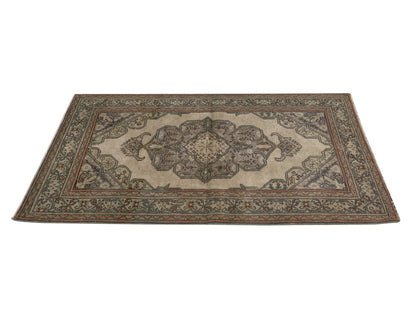 3x5 Beige Small Vintage Rug, Area Anatolian Rug , Turkey Rug, Handmade Oushak Rug , Neutral Rug , Small Carpet Rug , 8635