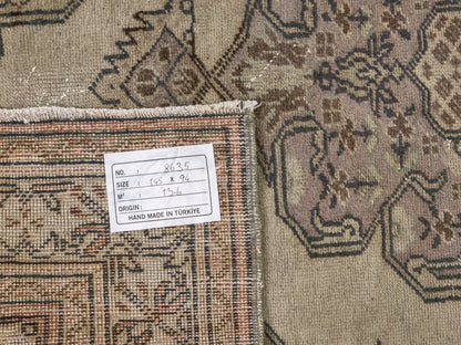 3x5 Beige Small Vintage Rug, Area Anatolian Rug , Turkey Rug, Handmade Oushak Rug , Neutral Rug , Small Carpet Rug , 8635