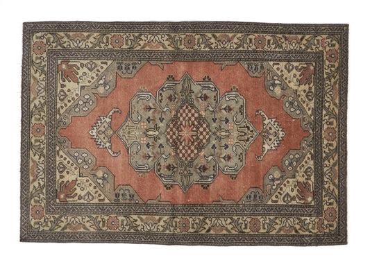 Boho Oushak Rug , Anatolian Handmade Rug , Turkish Old Rug , 3x5 Rug , Antique Area rug,Faded Carpet Rug , Traditional Rug ,Vintage Rug,8631