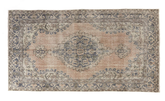 4x7 Small Area Rug , Old Wool Vintage Rug , Anatolia Handmade Oushak Rug , Turkish Rug 4x7, Neutral Rug, Rug Entryway , 8727