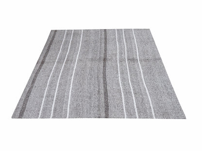 Handmade Kilim Rug, Turkish Vintage Unique Kilim Rug, Rug Kilim, Area White Striped Kilim Rug, Entryway Rug, Gray Rug, Kilim Rug 5x7, 12192