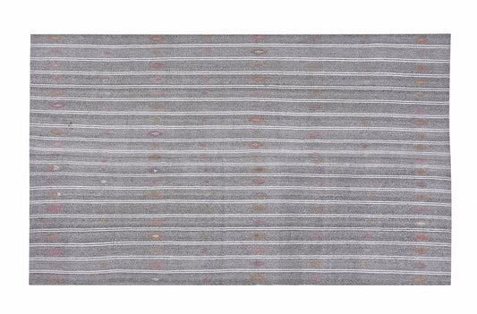 Turkish Kilim Rug, Handmade Unique Kilim Rug, Area Striped Kilim Rug, Vintage Kilim Rug, Gray Rug, Rug Kilim 7x9, Scandinavian Rug, 12193