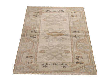 3x4 Faded Small Carpet Rug, Handmade Oushak Rug, Turkish Rug Neutral, Anatolia rug, Wool rug, Vintage Rug, Pastel rug, One of a kind,8948