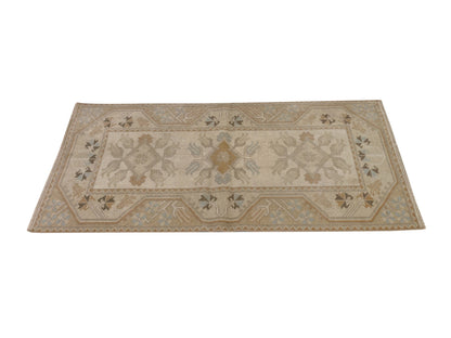 3x4 Faded Small Carpet Rug, Handmade Oushak Rug, Turkish Rug Neutral, Anatolia rug, Wool rug, Vintage Rug, Pastel rug, One of a kind,8948