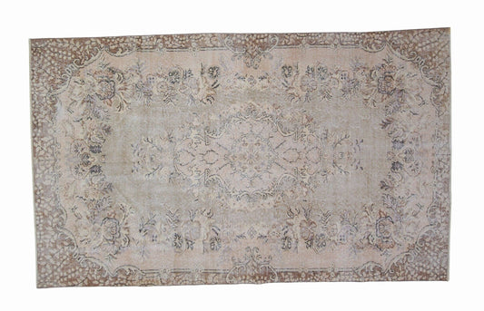 Beige rug 6x9 ,Turkish rug, Vintage rug, Oushak rug ,Carpet rug, Area Rug 6x9, Faded rug ,Pale rug, Bedroom rug, One of a kind rug,7105