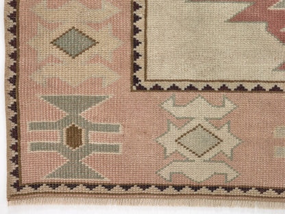 Muted Oushak Rug, Vintage Rug, Beige Rug, Area rug 4x5 , Small Carpet rug, Turkish Neutral rug, Handmade rug, Pastel rug, Oushak Carpet,9056