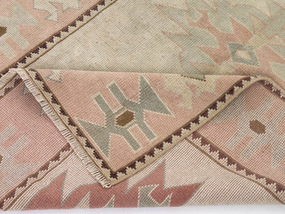Muted Oushak Rug, Vintage Rug, Beige Rug, Area rug 4x5 , Small Carpet rug, Turkish Neutral rug, Handmade rug, Pastel rug, Oushak Carpet,9056