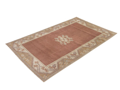 Soft Pink Oushak Rug, Handmade Turkish Rug, Vintage Oushak Rug, Wool Anatolia Rug, Neutral rug, Area Rug, Carpet rug, Bohemian decor, 8900