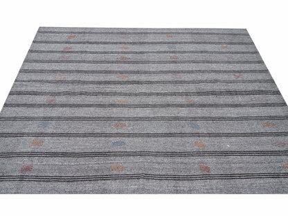 Vintage Handmade Kilim Rug, Turkish Faded Kilim Rug, Area Unique Kilim Rug, Gray Rug, Living Room Rug, Rug Kilim, Kilim Rug 6x8, 12213