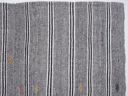 Turkish Vintage Kilim Rug, Handmade Unique Kilim Rug, Area Faded Kilim Rug, Neutral Floor Rug, Gray Rug, Rug Kilim, Kilim Rug 5x9, 12219