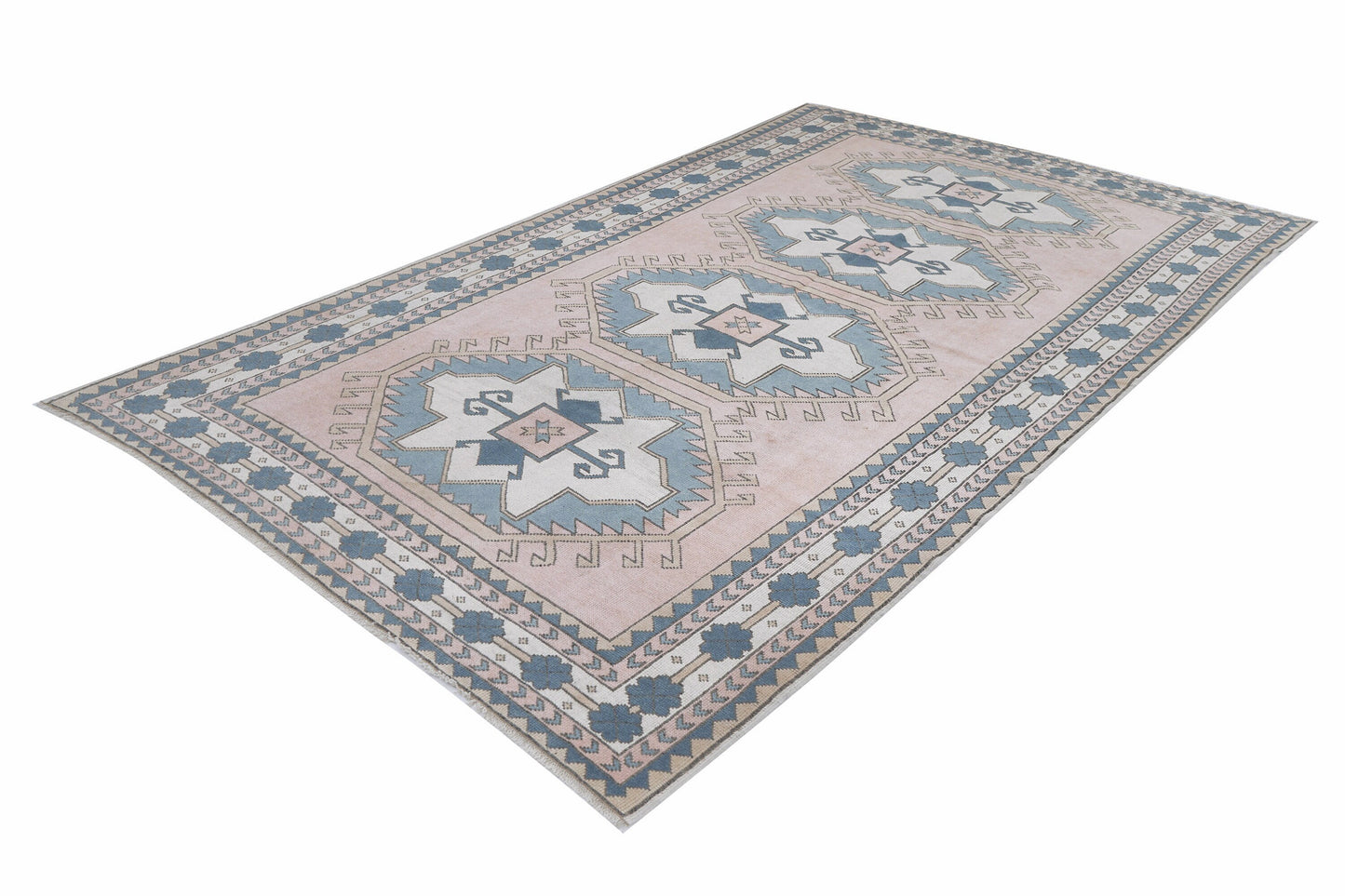 Handmade Area Rug, Turkish Vintage Rug, Oushak Eclectic Rug, Neutral Faded Rug, Bedroom Rug, Vintage Carpet, Bohemian Rug, Rug 7x11, 12517