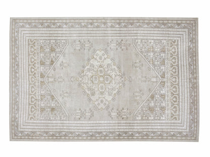 Turkish Handmade Area Rug, Vintage Oushak Rug, Bedroom Rug, Neutral Floor Rug, Scandinavian Rug, Rug 7x9, Vintage Carpet, Turkey Rug, 12485