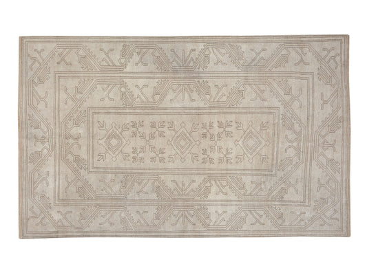 Turkish Oushak Rug, Vintage Handmade Rug, Office Rug, Neutral Area Rug, Scandinavian Rug, Vintage Carpet, Turkey Rug, Rug 5x8, 11483
