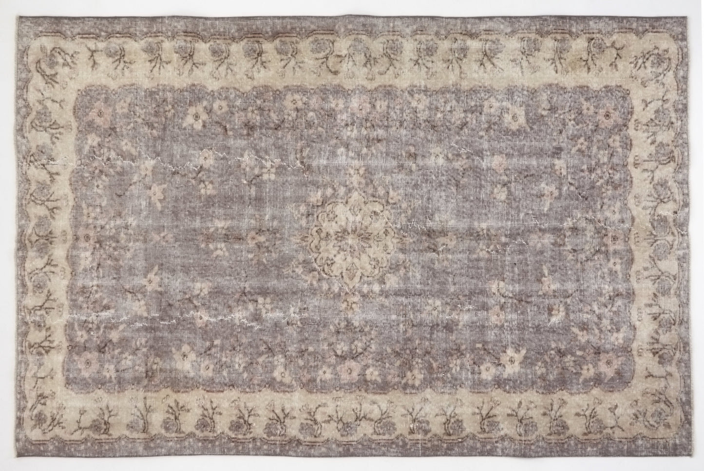 Antique Turkish rug, Oushak Vintage rug , 6x9 Area rug, Turkish rug, Neutral rug , Soft rug , Oriental rug, Old rug, 9004