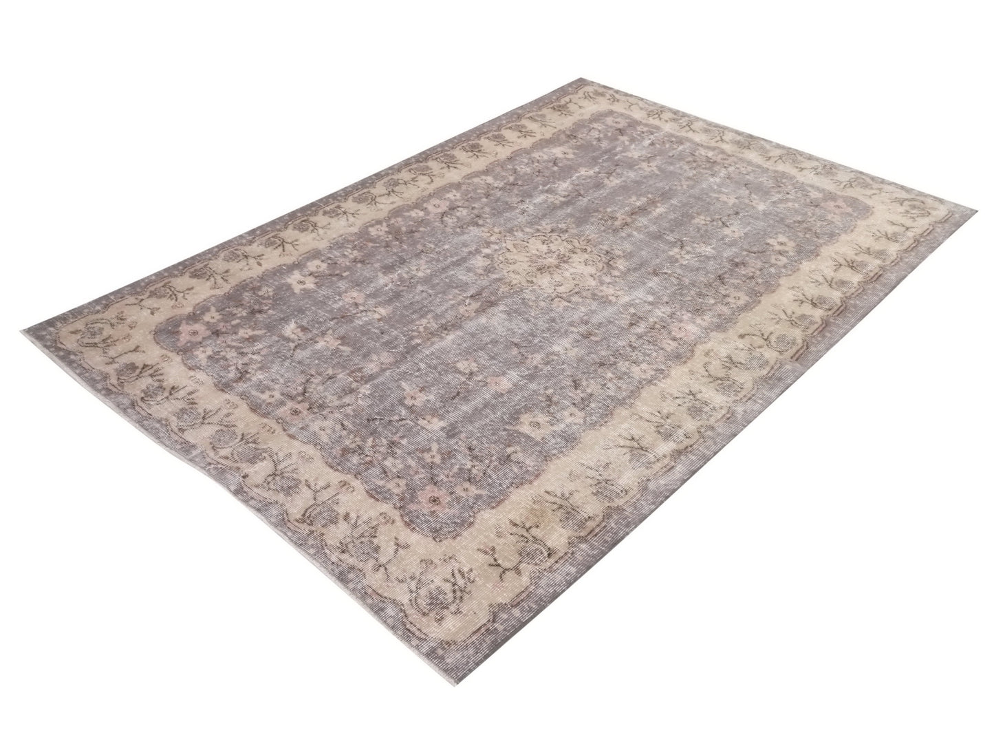 Antique Turkish rug, Oushak Vintage rug , 6x9 Area rug, Turkish rug, Neutral rug , Soft rug , Oriental rug, Old rug, 9004