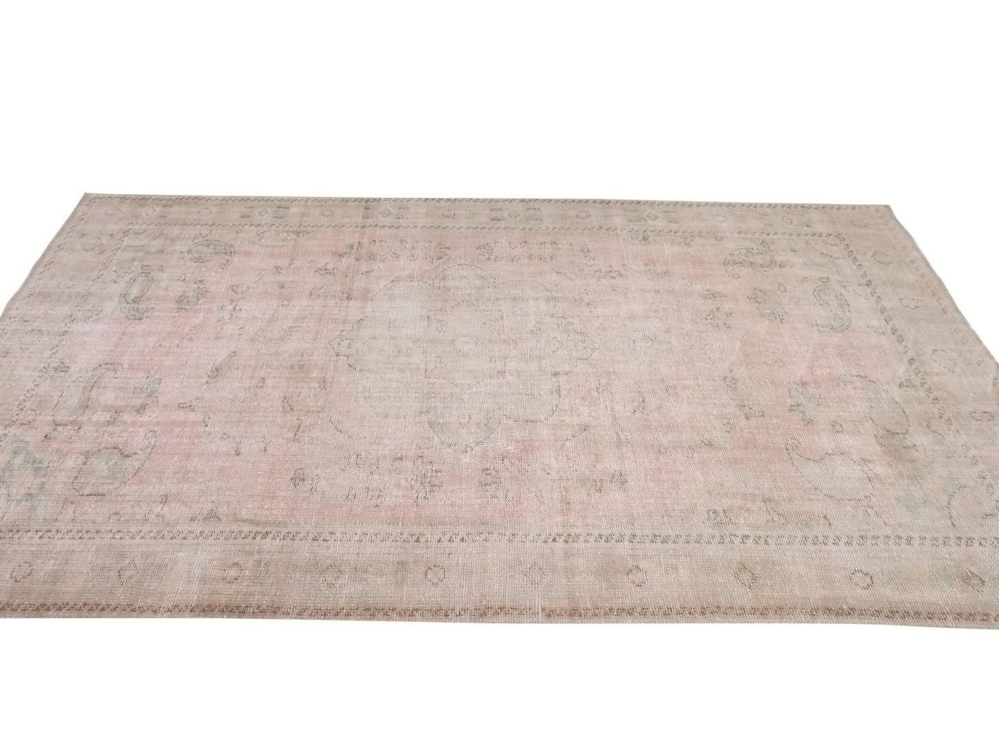 Turkish Rug, Oushak Rug, Vintage rug, Muted Pink rug, Carpet rug, Area rug, Faded rug,Floor rug,Pastel rug, Pink rug 6x10, Neutral rug,10284