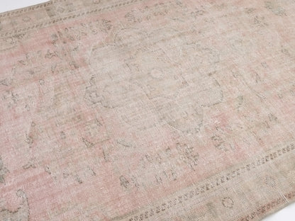 Turkish Rug, Oushak Rug, Vintage rug, Muted Pink rug, Carpet rug, Area rug, Faded rug,Floor rug,Pastel rug, Pink rug 6x10, Neutral rug,10284