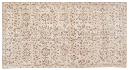 4x7 Beige Area Faded Muted Rug, Turkish Oushak Vintage Rug, Pastel Handmade Neutral Rug, Living room, 1970's Turkish rug, Turkey rug, 10282