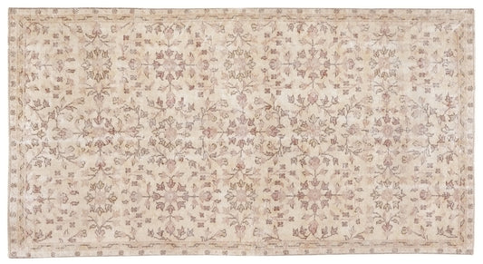 4x7 Beige Area Faded Muted Rug, Turkish Oushak Vintage Rug, Pastel Handmade Neutral Rug, Living room, 1970's Turkish rug, Turkey rug, 10282