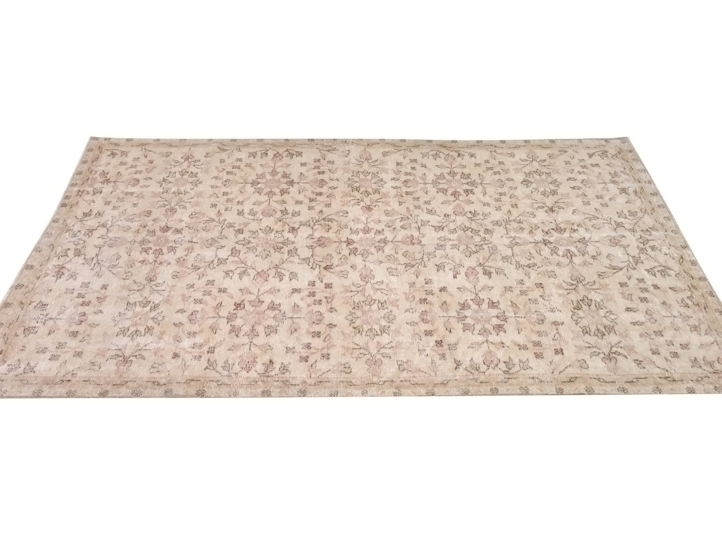 4x7 Beige Area Faded Muted Rug, Turkish Oushak Vintage Rug, Pastel Handmade Neutral Rug, Living room, 1970's Turkish rug, Turkey rug, 10282