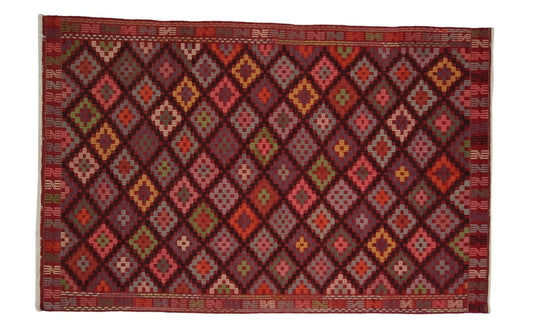 Geometric Kilim Rug, Persian Kilim Rug, Turkey Rug 6x9, Old Rug, Area Kilim Rug, Handmade Kilim, Ethnic Rug, Oriental Rug, Vintage Rug, 2877