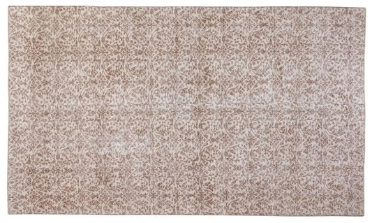 Floral Vintage Rug, 5x8 Turkish Oushak Rug, Area Rug, Faded rug, Antique Rug, Beige, Brown, Neutral rug, Carpet rug, Handmade rug, 10256