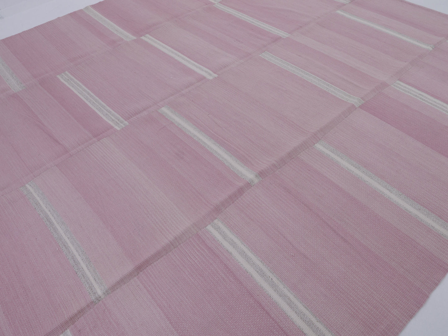 Pink Kilim Rug 10x13, Turkish Handmade Kilim Rug, Area Striped Pink Kilim Rug, Neutral Rug, Oversize Kilim Rug, Large Rug, Pink Rug, 11254