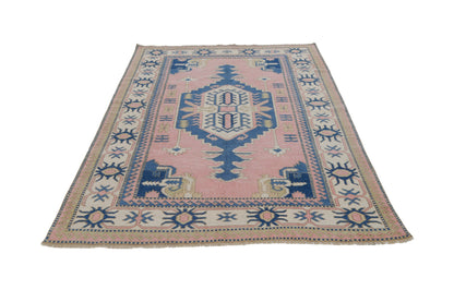 One of a kind Turkish rug , 5x8 Rug, Neutral Oushak Rug, Vintage rug Wool, Handmade Area Carpet Rug, Unique rug, Turkey rug, 7444