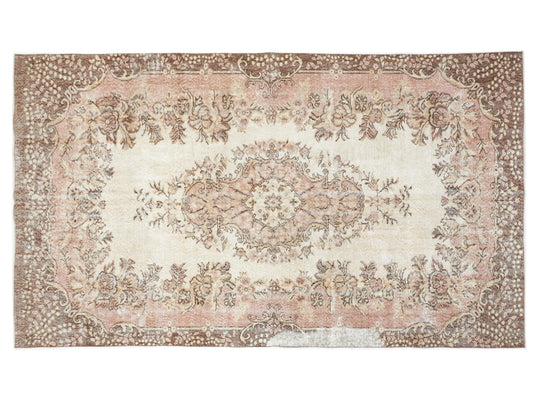 Turkish Oushak Vintage Rug, Handmade Rug, Area Faded Rug, Neutral Floor Rug, Living Room Rug, Rug 6x9, Turkey Rug, Vintage Carpet, 10381